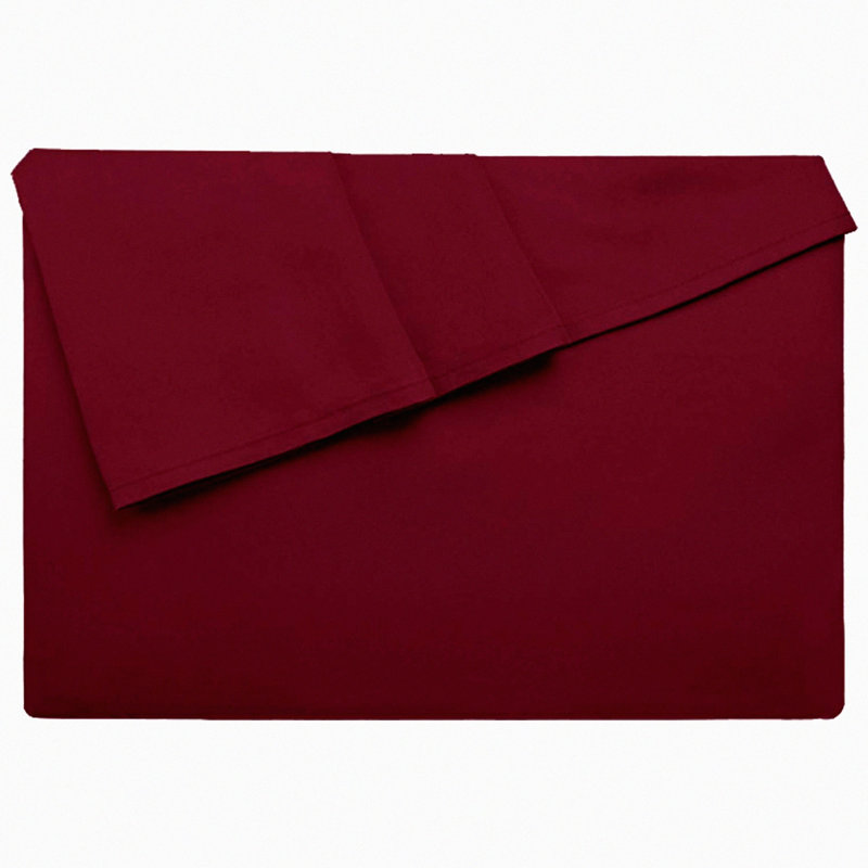 Burgundy Bliss Microfiber Queen Flat Sheet - Extra Soft, Wrinkle Free, Breathable - Machine Washable Queen Size Bedding - Brushed Microfiber Flat Sheet