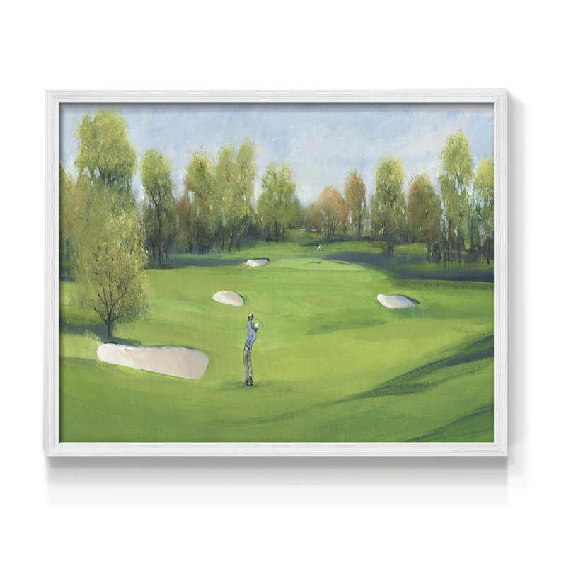 Fairway Shot II -Framed Print - Restickable, 8" H x 10" W, White