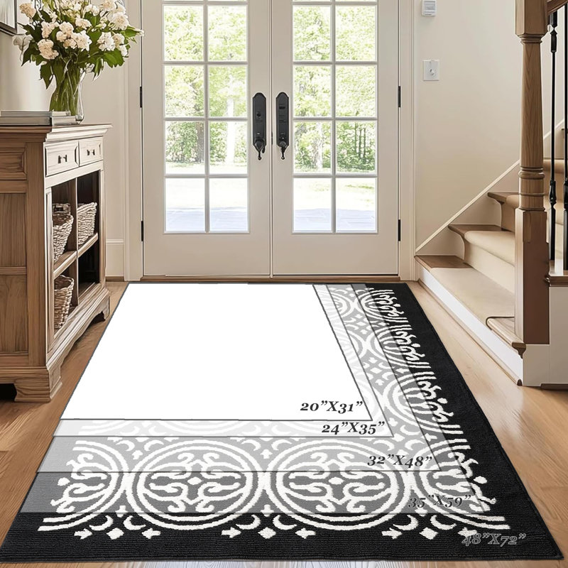 Paillasson intérieur Roure, Noir, L 48 po x L 72 po
