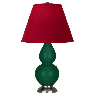 Small Double Gourd Accent Lamp - Sangria, Deep Patina Bronze - Lavender, Plum Shade
