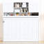 Grand lit blanc à placer au mur, avec beaucoup de rangement, esthétique rayée à losanges et 6 lits compatibles avec un matelas de 8 pouces, équipé de panneaux abondants, capacité de poids de 600 lb