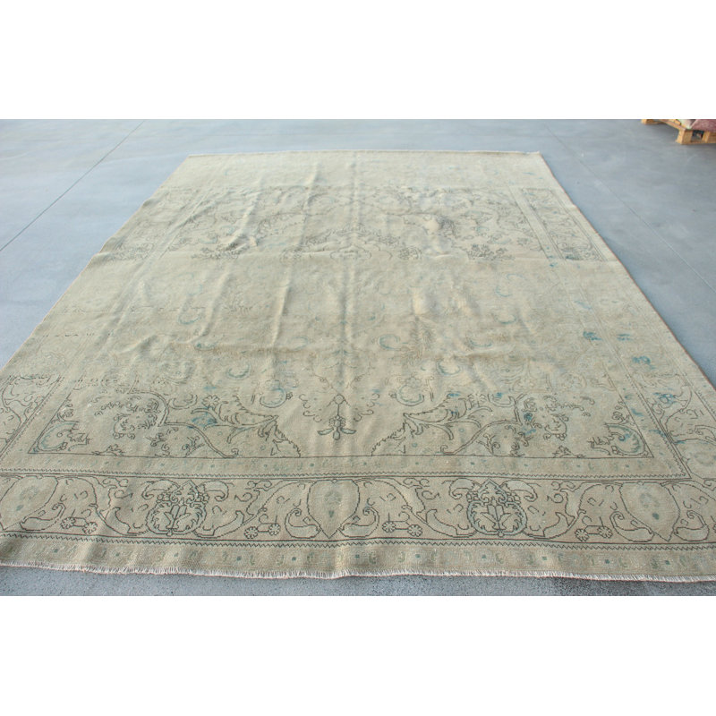 Tapis turc rétro tissé à la main dans des couleurs vives, idéal pour les grands espaces de vie
