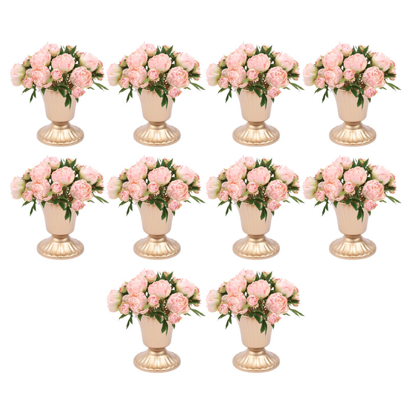 10 vases dorés 10PCS; Vases dorés pour centres de table; Vase de mariage