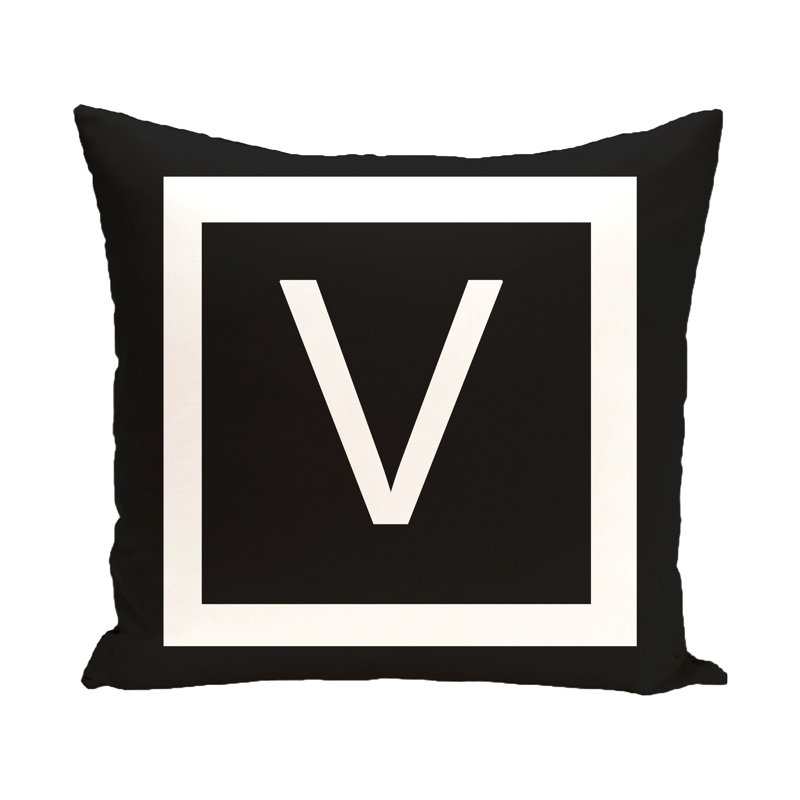  Housse de coussin carré et insert, Corbeau / blanc, H 18 po x l 18 po x P 2 po, V