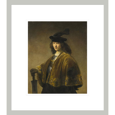 «Young Man with a Sword» par Rembrandt van Rijn - Reproduction giclée encadrée