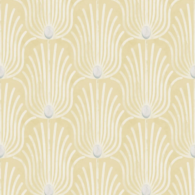 Plume Carlyle - Papier peint, Jaune délavé, Peler et coller, Self-adhesive
