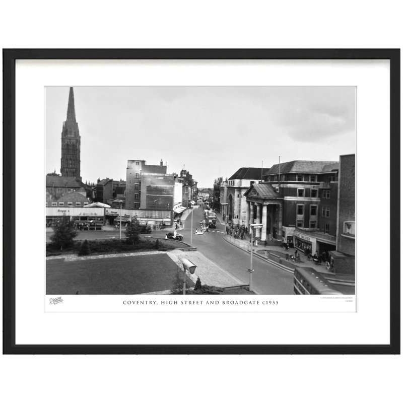 Coventry, High Street And Broadgate C1955 - Single Picture Frame Print, 45cm H x 60cm W x 2.3cm D