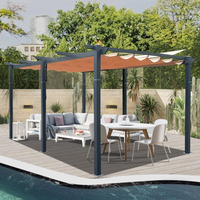 Pergola d'extérieur en aluminium rétractable avec auvent