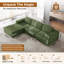 Canapé modulaire à compression 3 places avec repose-pieds 120 pouces en velours côtelé, sans assemblage requis, avec éponge à double support à rebond élevé-1866138451