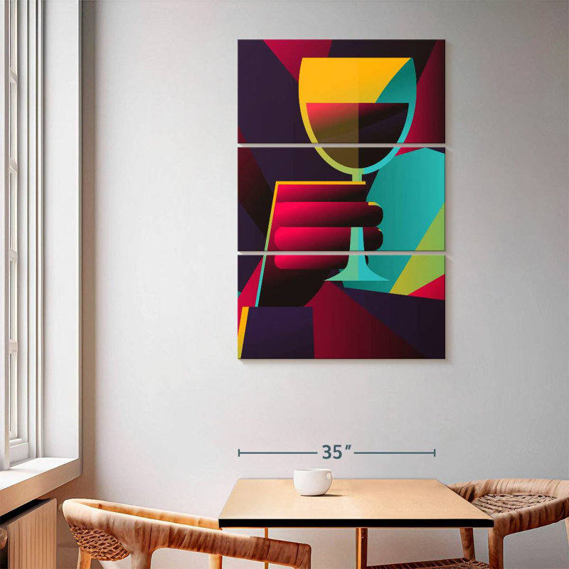 Yarlin Geometric Wine, 65" H x 42" W