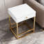 Table d'appoint pour le salon Coleen - Table d'appoint rectangulaire avec 1 tiroir, base en tréteaux en métal en forme de X, 16 po x 12 po x H 22 po, capacité de poids maximale de 40 lb
