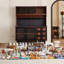 Buffet en bois massif noir et noyer