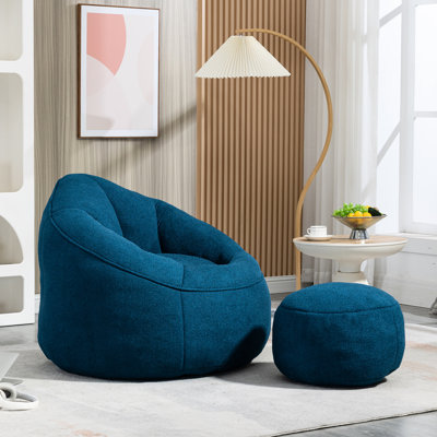 Fauteuil à billes bleu rembourré en mousse pour les loisirs de lecture