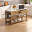 Îlot de cuisine en bois massif de 62,99 po avec rangement spacieux et design classique