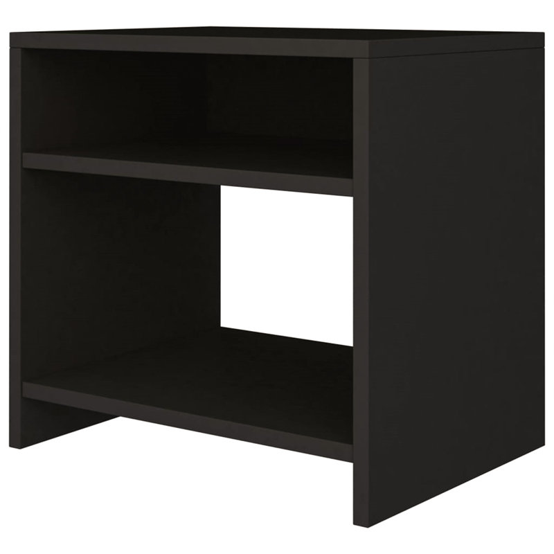 Reston 40cm W Manufactured Wood Bedside Table, Black, Individual