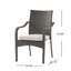 Chaise d'extérieur empilable en rotin PE avec structure en fer et coussin imperméable, gris et argent