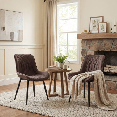 Chaise d'appoint moderne en similicuir avec pieds en métal
