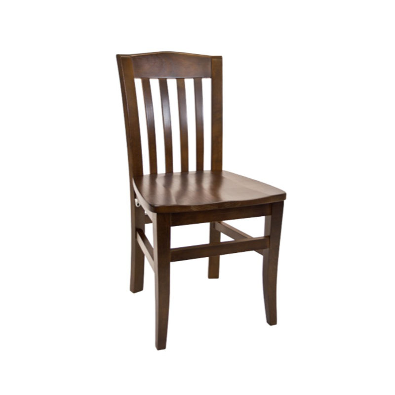 Solid Wood Slat Back Side Chair, Walnut