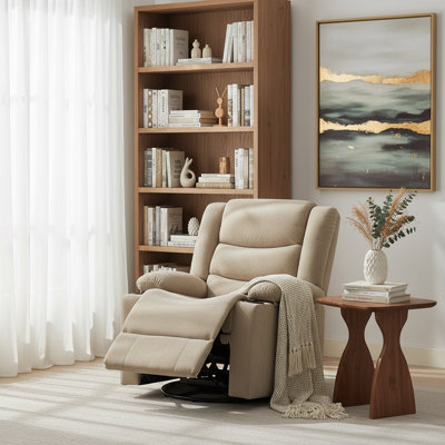 Manual 360° Swivel Bryd, Rocking Bryd Chair With Cup Holder, Single Seat Bryd Chair For Adults, Glider Bryd,For Living Room,Bedroom,Nursery