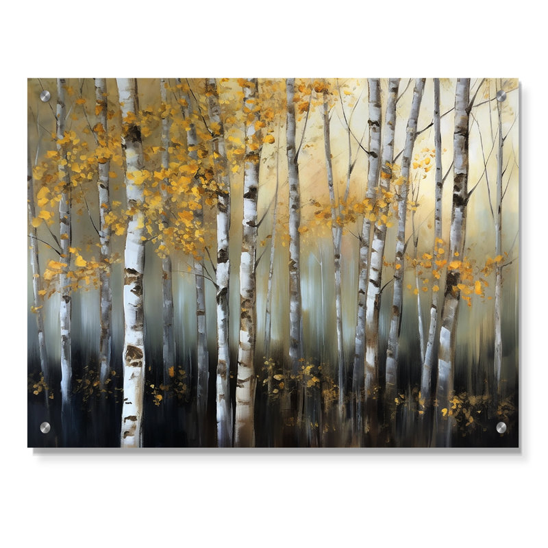 Birch Tree Dense Forest I - Tree Acrylic Wall Art Decor, 12" H x 20" W