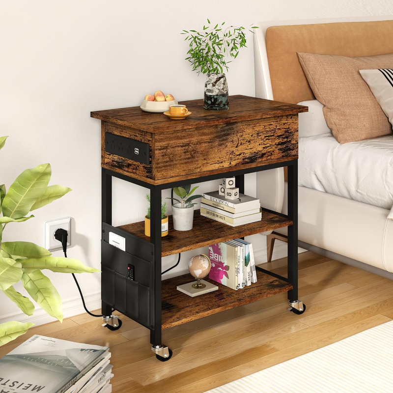 Daymien End Table Set with Storage and Built-In Outlets