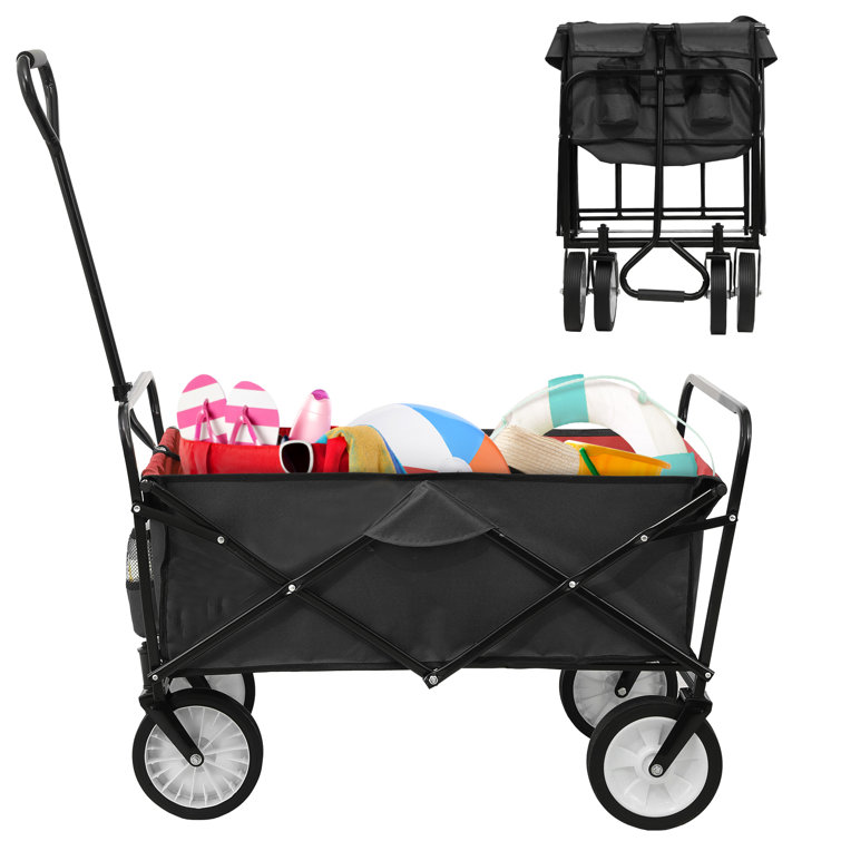 Pirecart Collapsible Folding Wagon Cart, Outdoor Park Utility Garden Wagon  With 2 Cup Holders, Heavy Duty Portable Picnic Camping Cart For Shopping,  Sport, Beach, Camping, Grocery, 150 Lbs (Black) & Reviews - Wayfair Canada