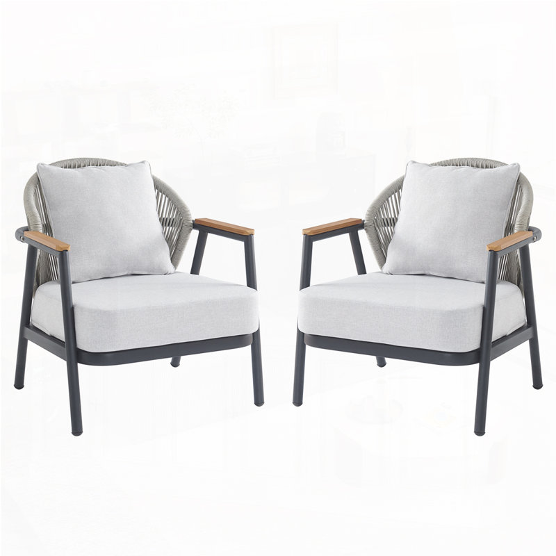 Fauteuil club d'extérieur, Gris foncé