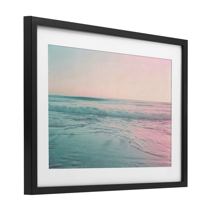 Sunset Collision Seascape, reproduction encadrée sous verre, design par LSR Design Studio, H 14 po x l 20 po