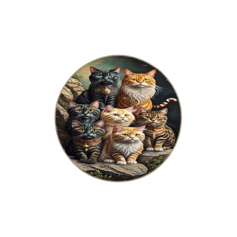 Tapis tissé à motif animal Kittens, Rectangle 4 pi x 5 pi 11 po