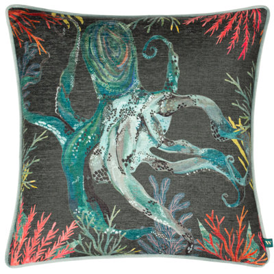 Janzen Abstract Black Square Cushion