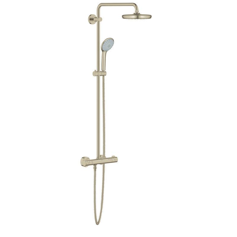 Euphoria® Thermostatic Shower System with Rough-in Valve and TurboStat Technology, Brushed Nickel Infinity