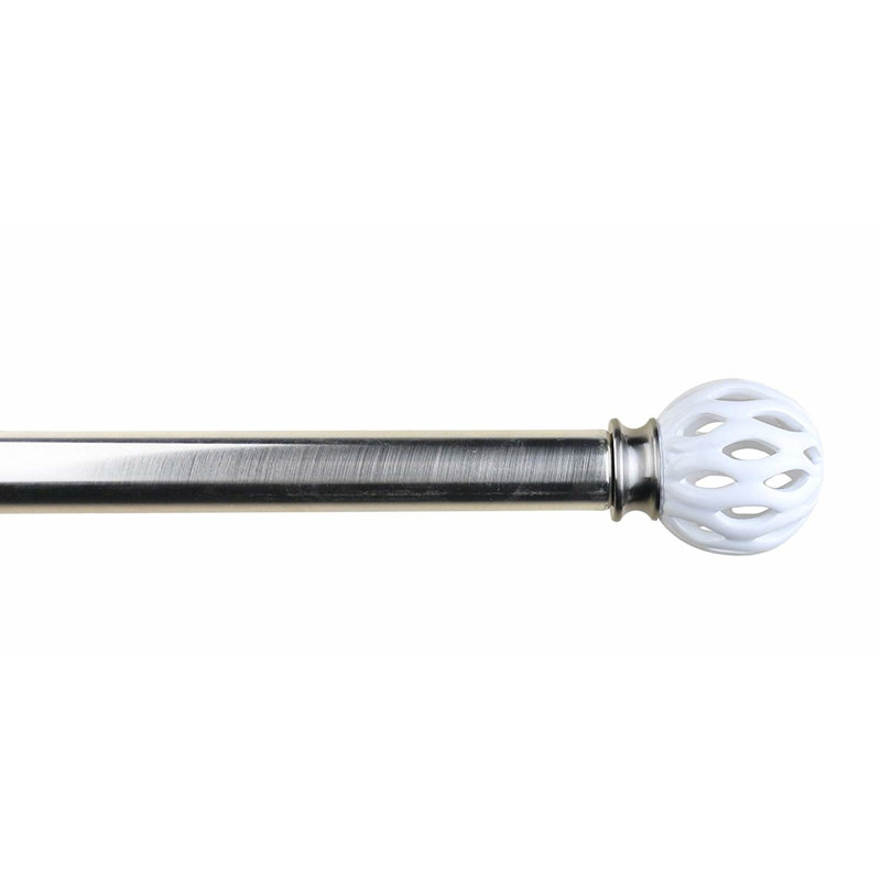 Tringle à rideaux simple en céramique blanche et drapée Gayton, H 1 po x l 84 po x P 6,75 po