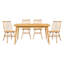 Ensemble de table de salle à manger décontractée en chêne naturel 5 pièces et 4 chaises d'appoint en bois Windsor