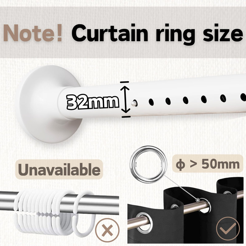 Stainless Steel 255cm to 310cm Curtain Track/Rail