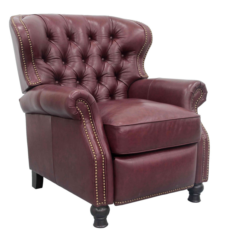 Alham Recliner, Shoreham Wine Genuine Leather