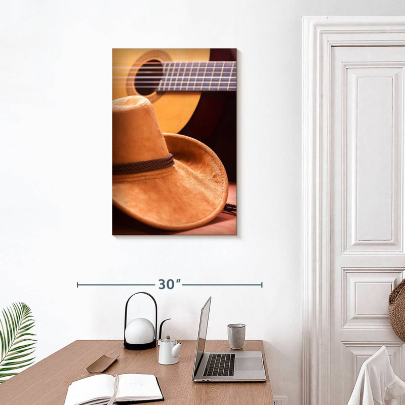 Abarca Country Hat And Guitar, 30" H x 20" W