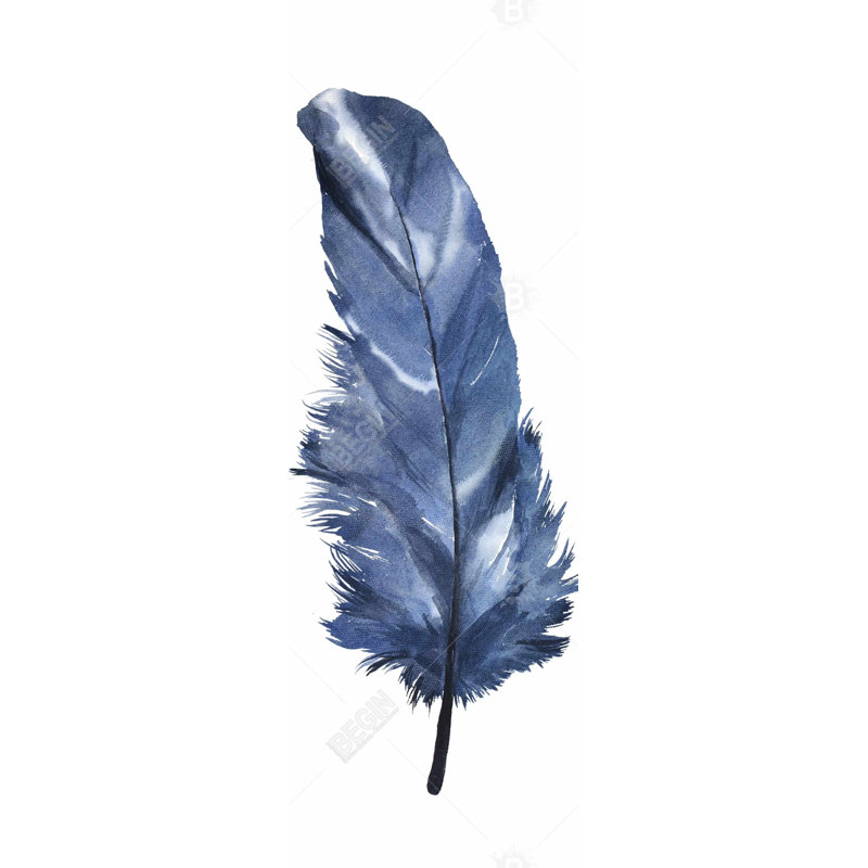 " Blue Feather ", 48" H x 16" W