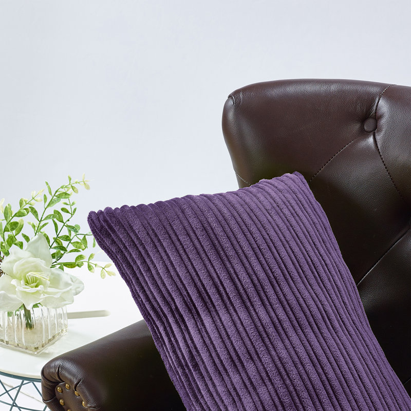 Housse de coussin rectangulaire en flanelle nervurée, Pourpre impérial