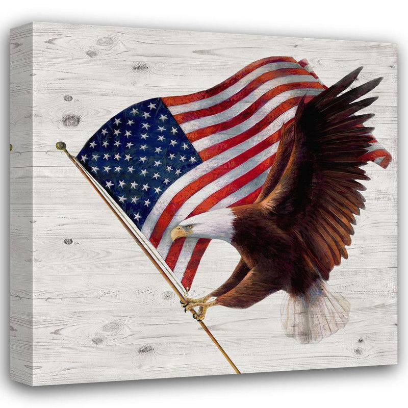 Ophelia & Co., Manning, Ruane, art sur toile tendue sous le titre: Aigle patriotique, H 20 po x l 20 po