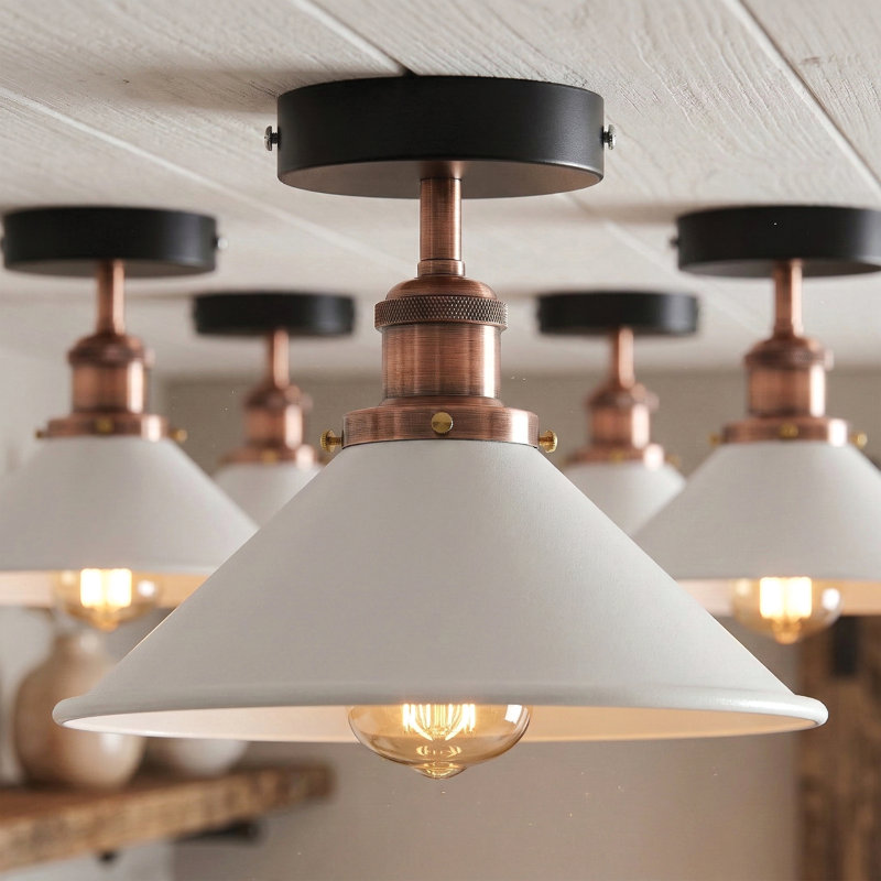 Semi Flush Mount, White