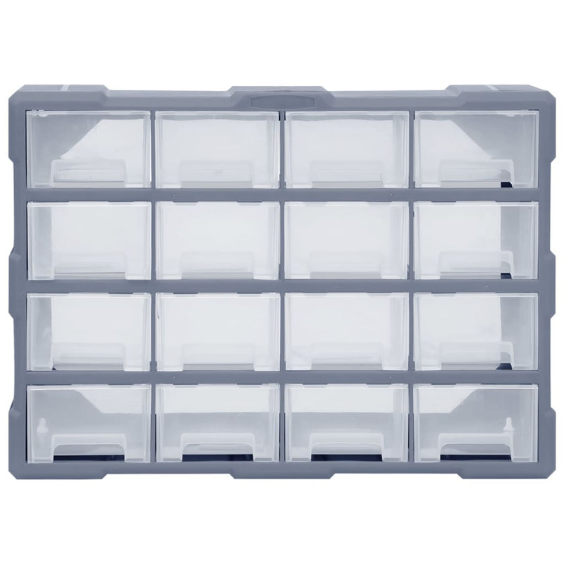 16 Drawer Storage Drawer, Grey