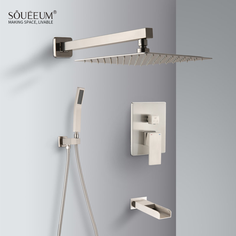 All-In-One Kit with Rough in-Valve, Brushed Nickel