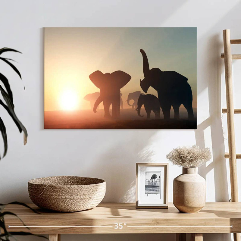 Wild Elephants, 20" H x 30" W