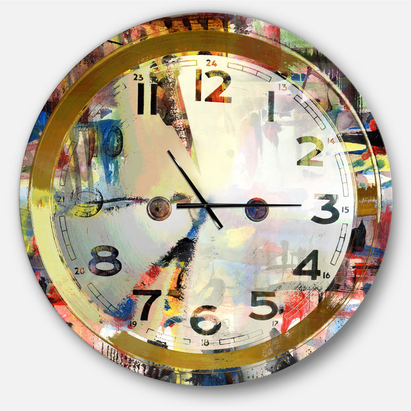 Les gens et le temps, aquarelle acrylique - horloge murale moderne, Surdimensionné