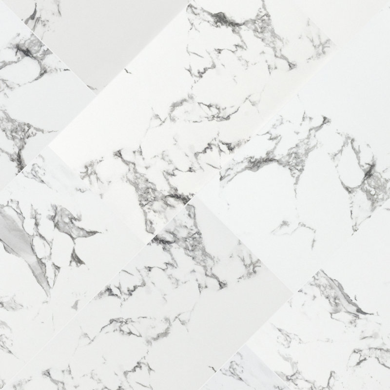 Astoria 12 in. x 24 in. Polished Porcelain Marble Look Floor and Wall Tile, Lucio