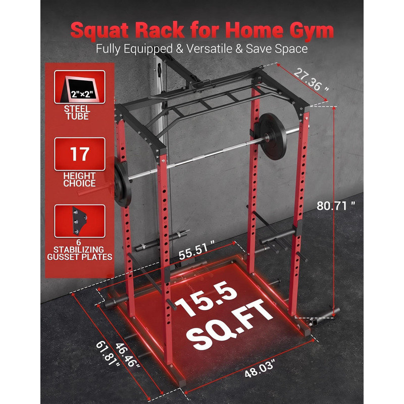 Cage électrique avec système de poulie - capacité de 1200 lb, support multifonctionnel pour salle de gym à domicile