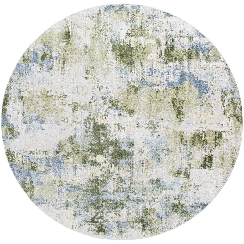 Tapis d'intérieur lavable à la machine Lillian, Rond 6 pi 7 po