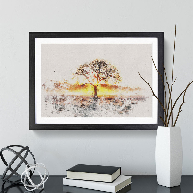 Sunlight Through the Oak Tree - Picture Frame Graphic Art Print, Black Framed, 33cm H x 45cm W x 2cm D
