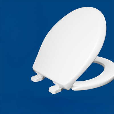 Collins Slow Close Toilet Seat, Durable Plastic Seat With Extra Stability Bumpers And Secure Hinges, Made In USA, Round, White