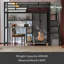 Lit mezzanine double en métal avec garde-robe, bureau, tablettes de rangement-1256300475